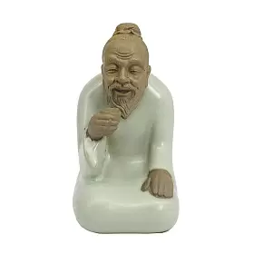 Чайная фигурка из глины с нефритовой эмалью "Монах", 8 см