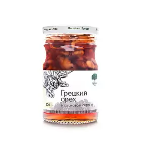 Грецкий орех в сиропе из сосновых шишек, Русский лес, 220 г