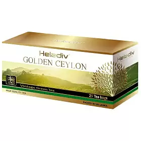 Чай зеленый Golden Ceylon Vintage Green Tea, Heladiv, в фильтр-пакетах, 25 шт х 2 г