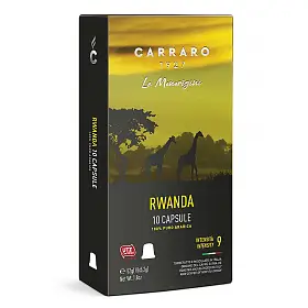 Кофе в капсулах Rwanda для кофемашин Nespresso, Carraro, 10 шт