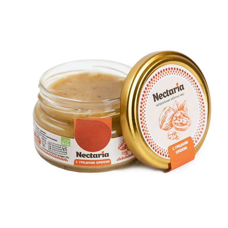 Крем-мёд Nectaria с грецким орехом, 130 г