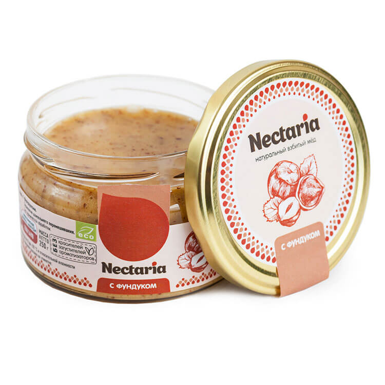 Крем-мёд Nectaria с фундуком, 250 г