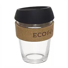 Стакан для кофе с силиконовой крышкой, черный, Eco Life, 330 мл