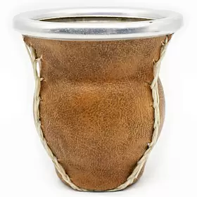 Калабас стекло "Кожа", кожаная оплетка, 180 мл