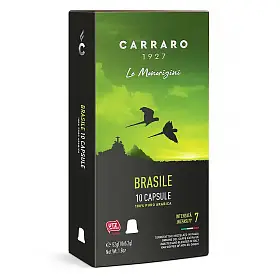 Кофе в капсулах BRASILE для кофемашин Nespresso, Carraro, 10 шт