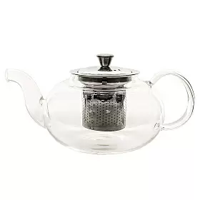 Стеклянный чайник с металлической колбой и носиком, 800 мл