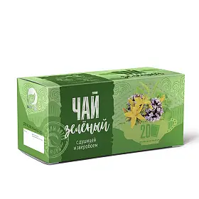 Чай зелёный с душицей и зверобоем в фильтр-пакетах, 20 шт х 1.5 г