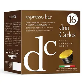 Кофе в капсулах Espresso Bar для кофемашин Nescafe Dolce Gusto, Don Carlos, 16 шт