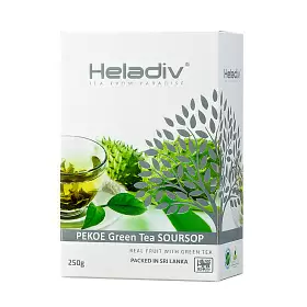 Чай зеленый PEKOE Green Tea SOURSOP (с соу-сэпом), HELADIV, 250 г
