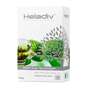 Чай зеленый PEKOE Green Tea SOURSOP (с соу-сэпом), HELADIV, 100 г