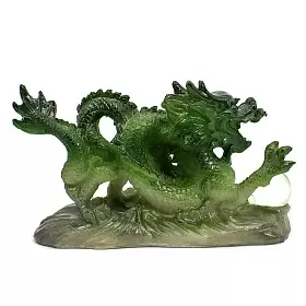 Чайная фигурка "Зеленый дракон с хрустальным шаром", меняющая цвет