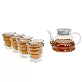 Набор: сервировочный чайник "Тама" 700 мл и 4 стакана "Тама", 270 мл