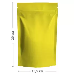 Пакет дой-пак металлизированный с замком зип-лок, салатовый матовый, 135х200+(40+40)