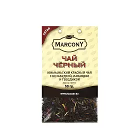 Чай черный с незабудкой, лавандой и гвоздикой, Marcony, 50 г