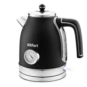 Чайник электрический Kitfort KT-6102-1, чёрный с серебром