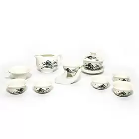 Чайный набор "Тао Шань" (фарфор) (10 предметов)