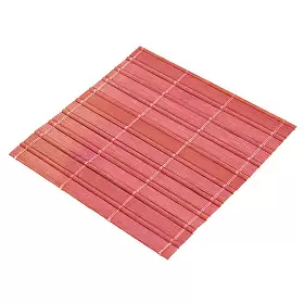Набор чайных циновок (бамбук), красные №2, 10 х 10 см, 5 шт/упак