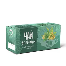 Чай зелёный с липой и мятой в фильтр-пакетах, 20 шт х 1.5 г