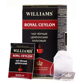 Чай черный Royal Ceylon, Williams, в фильтр-пакетах, 25 шт х 2 г