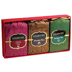 Набор чая Подарок Индии 2 (Ассам, Кангра, Дуарс), мешочки в карт. коробке, Golden Tips, 300 г