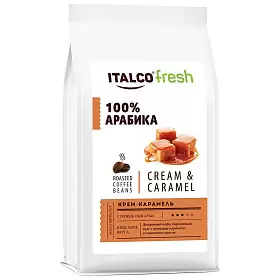 Кофе в зернах ароматизированный Cream & Caramel (Крем-карамель), Italco, 375 г