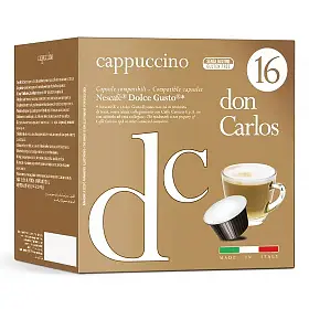 Кофе в капсулах CAPPUCINO для кофемашин Nescafe Dolce Gusto, Don Carlos, 16 шт