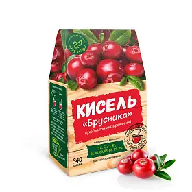 Кисель сухой витаминизированный растворимый "Брусника", Altay Seligor, 340 г (уцененный товар)