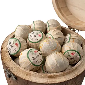 Пуэр шу Синху СяоИн в мандарине, деревянный бочонок, 500 г