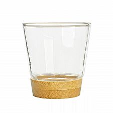 Чашка стеклянная с бамбуковой подставкой, 150 мл