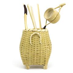 Инструменты для чайной церемонии "Корзинка" (лоза, светлый бамбук)
