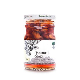 Грецкий орех в сиропе из сосновых шишек "Русский лес", 220 г (уцененный товар)