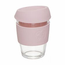 Стакан для кофе с силиконовой крышкой, розовый, Eco Life, 330 мл