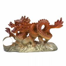 Чайная фигурка "Красный дракон с хрустальным шаром", меняющая цвет