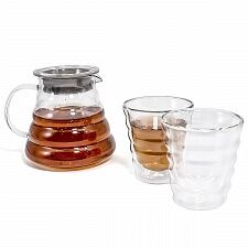 Набор: сервировочный чайник "Тама" 500 мл и 2 стакана "Тама" 180 мл