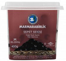 Черные оливки Marmarabirlik Basket S. "M", 400 г