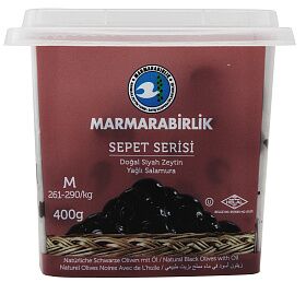 Черные оливки Marmarabirlik Basket S. "M", 400 г