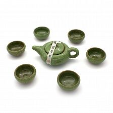 Чайный сервиз "Колотый лед" зеленый (7 предметов)