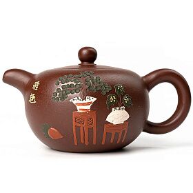Чайник из исинской глины ЮАНЬ ЧЖУ - Круглая жемчужина, 180 мл