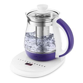 Чайник электрический Kitfort, бело-фиолетовый, KT-6130-1