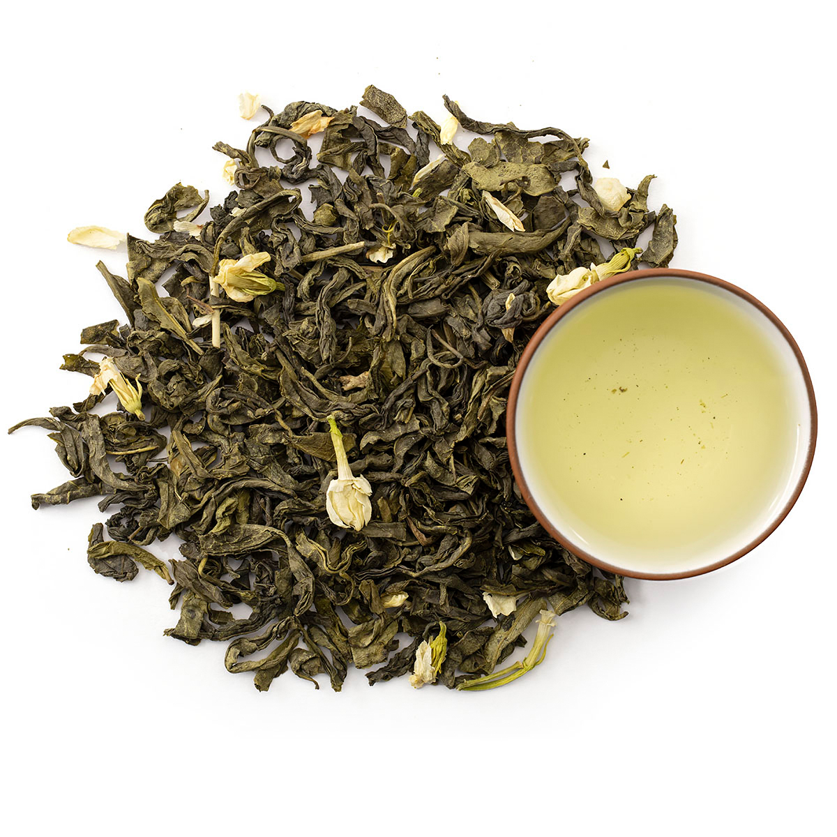 Китайский чай с жасмином. Моли Хуа ча (жасминовый). Зеленый чай с жасмином. Китайский чай моли Хуа ча.