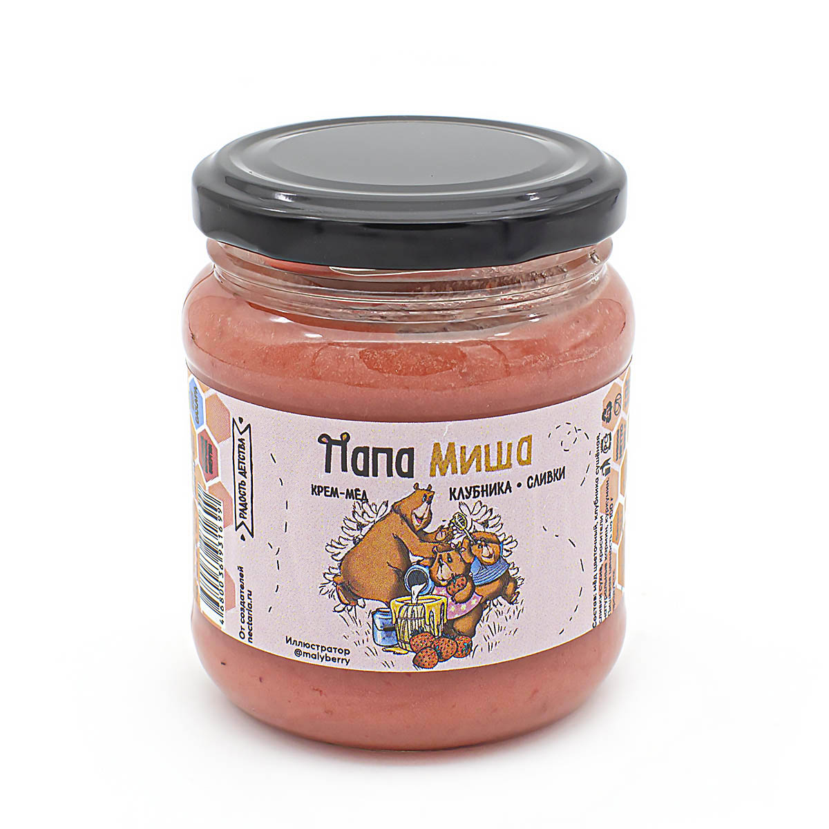 

Крем-мёд Папа Миша Клубника-сливки, 300 г