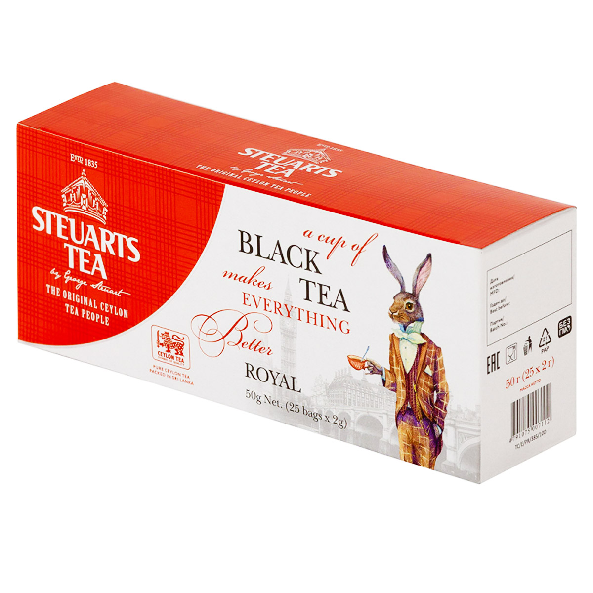 Чай черный ROYAL black tea, STEUARTS, 25 пак